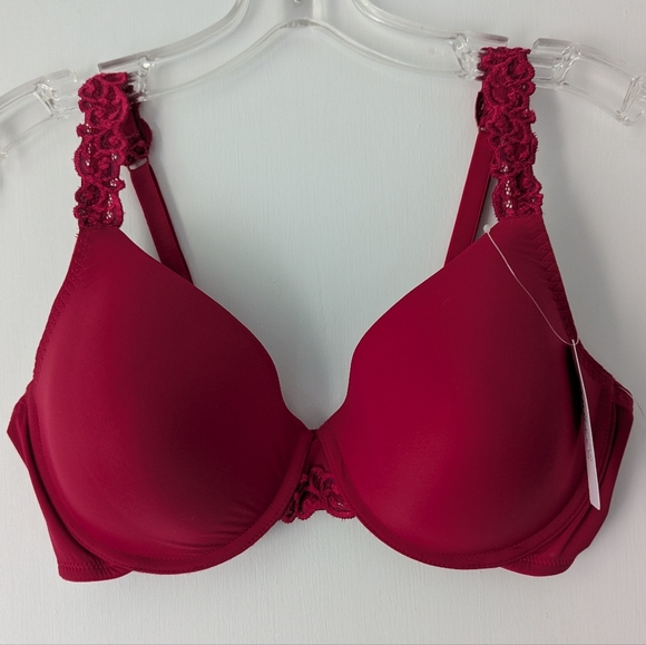 Natori Underwire Lined Bra Crimson Red Size  34DD NEW NWT - Picture 1 of 6